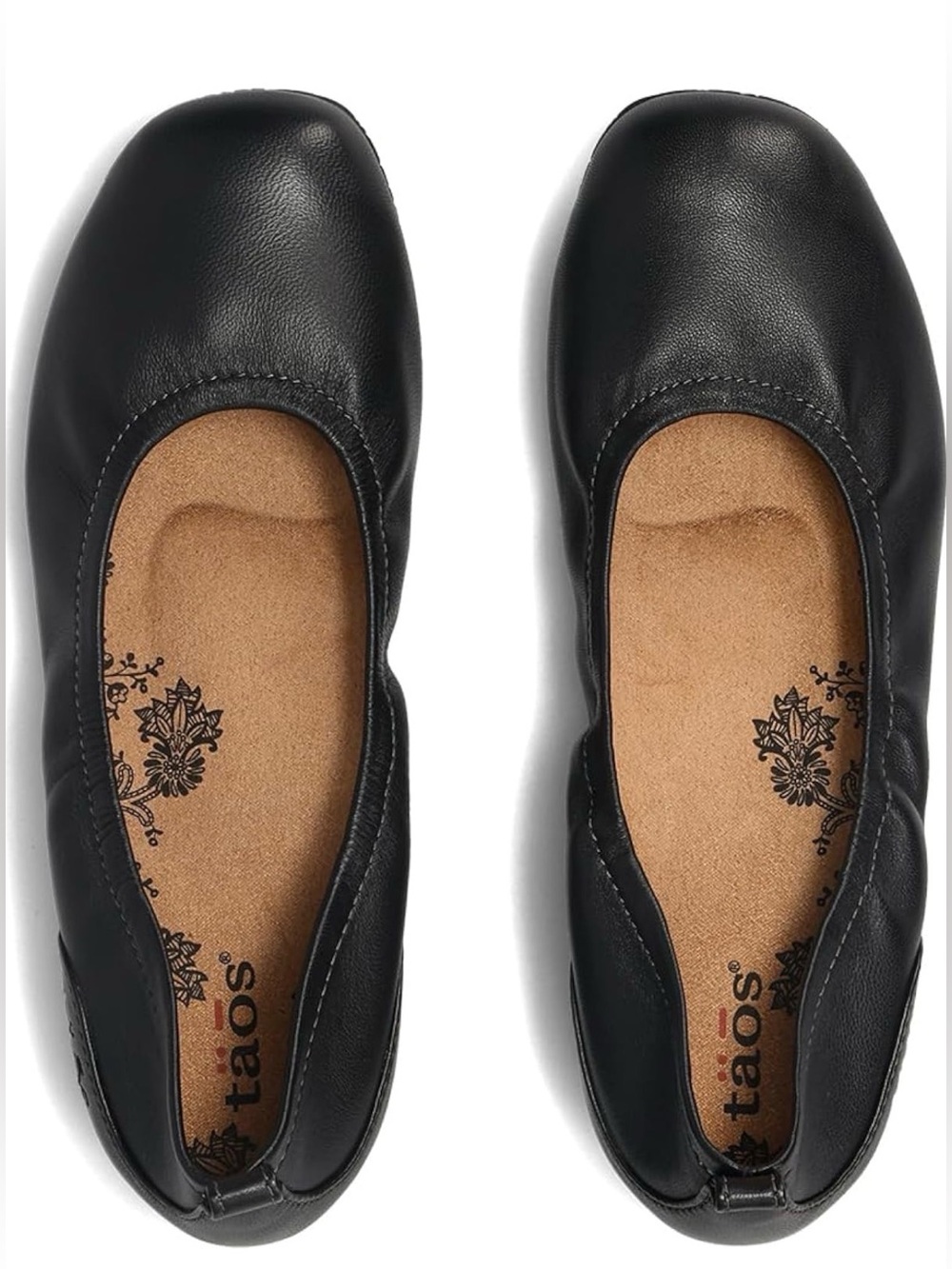 TAOS women's chit chat skimmer flat in black leather size 8